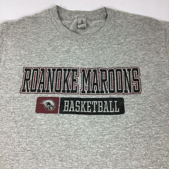 Two Roanoke College Maroons Basketball Tshirts Size Small Gildan Gray Maroon - Picture 3 of 12
